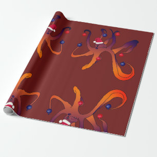 Santa Octopus Wrapping Paper