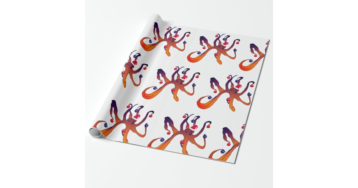 Santa Octopus Wrapping Paper | Zazzle