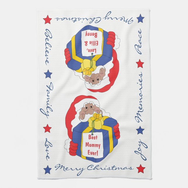 Santa of Color Says Kitchen Towel (Vertical)