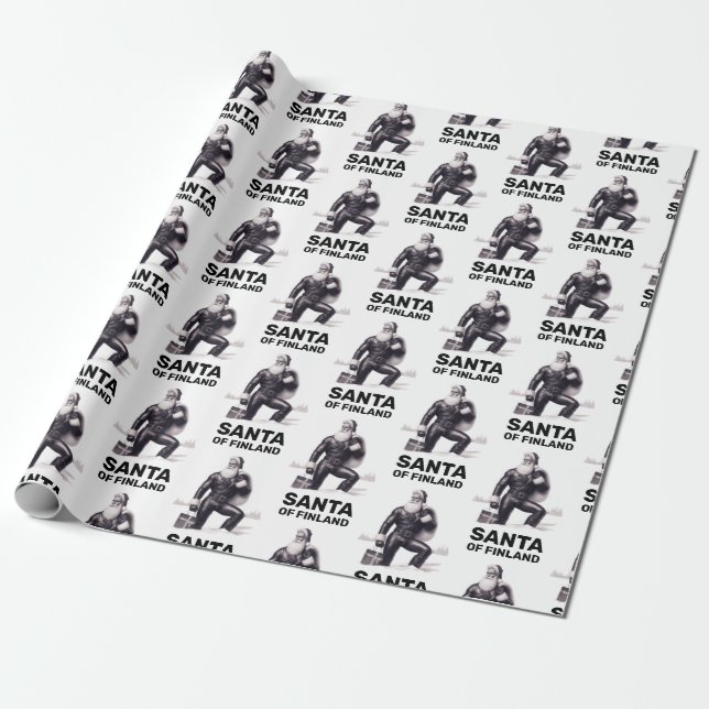 Santa of Finland Christmas Gift Wrapping Paper (Unrolled)