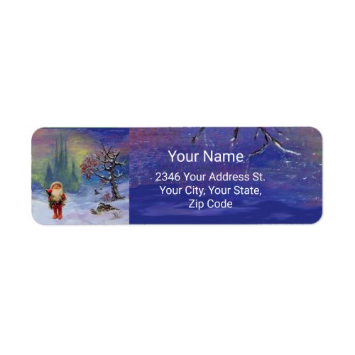 SANTA OF THE GNOMES Blue Christmas Label