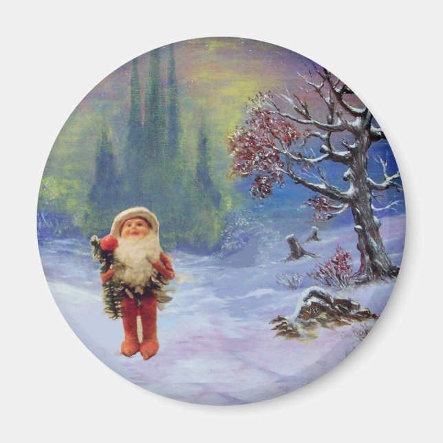 SANTA OF THE GNOMES Funny Christmas Magnet (Front)