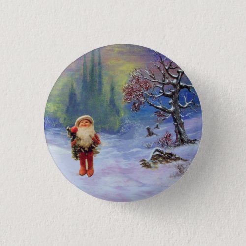 SANTA OF THE GNOMES Funny Christmas Pinback Button