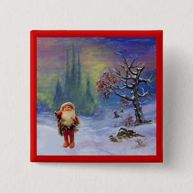 SANTA OF THE GNOMES PINBACK BUTTON (Front)