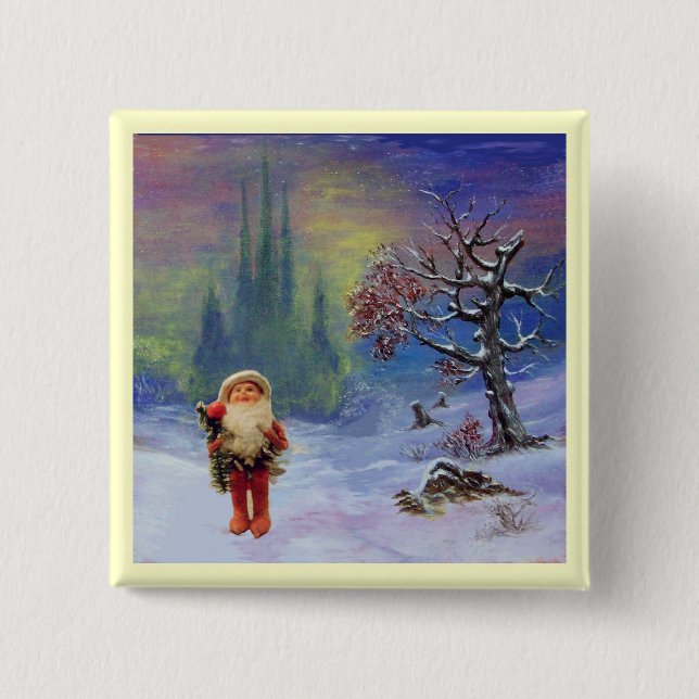 SANTA OF THE GNOMES PINBACK BUTTON (Front)
