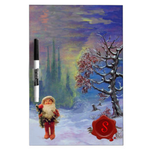 SANTA OF THE GNOMES RED WAX SEAL Monogram Dry Erase Board