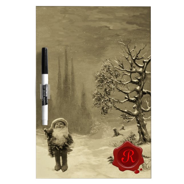 SANTA OF THE GNOMES RED WAX SEAL  Monogram Dry-Erase Board (Front)