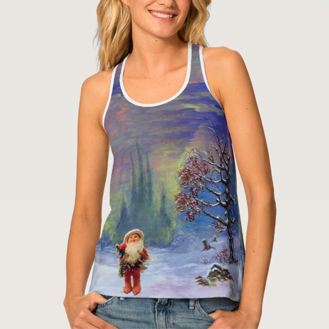 SANTA OF THE GNOMES Winter Snow Tank Top (Front)