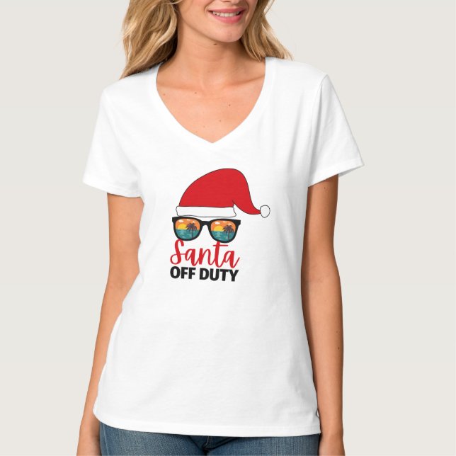 Santa Off Duty Christmas In July T-Shirt (Front)