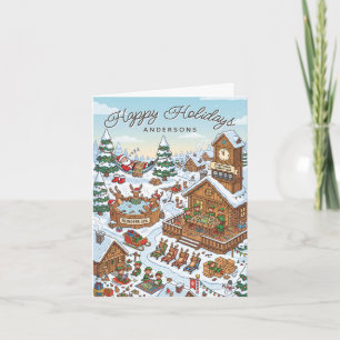 Santa Off-Duty Reindeer Spa Funny North Pole Holiday Card