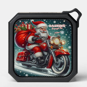 Santa on a motorcycle bluetooth speaker