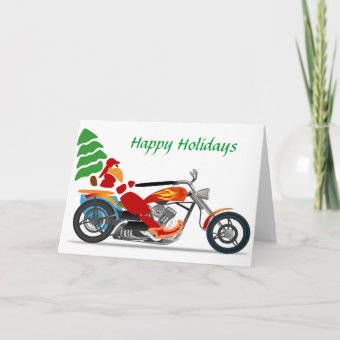 Santa on a Motorcycle Christmas Card | Zazzle