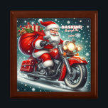Santa on a motorcycle gift box<br><div class="desc">.</div>