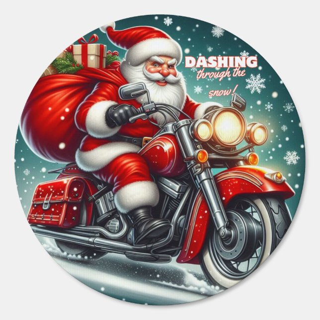Santa on a motorcycle sign (Front)