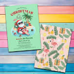 Santa on a Tropical Island Christmas in July Party Invitation<br><div class="desc">A funny Christmas in July design with a tropical beach and Santa! You can personalize this invitation with your own details.</div>