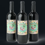Santa on a Tropical Island Christmas in July Party Wine Label<br><div class="desc">A funny Christmas in July design with a tropical beach and Santa! You can personalize this with your name.</div>