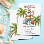 Santa on a Tropical Island Christmas Party Invitation<br><div class="desc">A funny Christmas design with a tropical beach and Santa! You can personalize this invitation with your own details.</div>