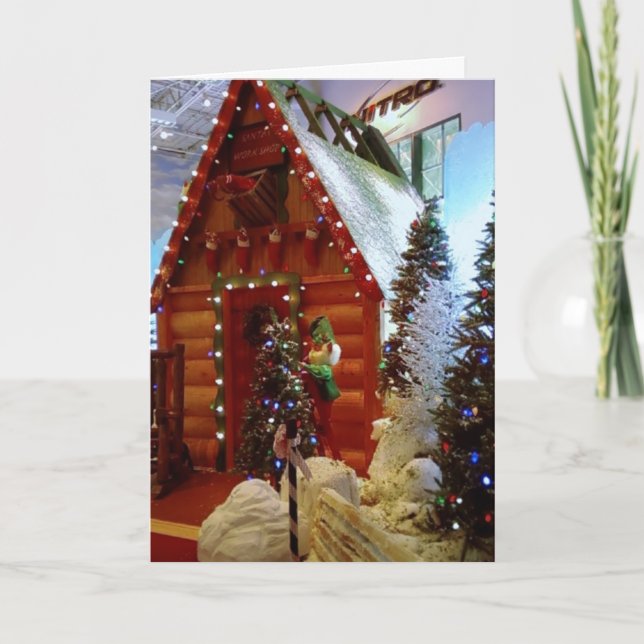 SANTA ON HIS WAY TO SAY MERRY CHRISTMAS HOLIDAY CARD (Front)