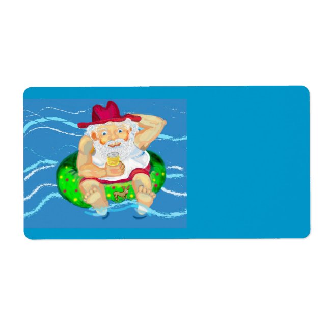 Santa on holidays label (Front)