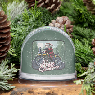 Santa on Motorcycle Snow Globe