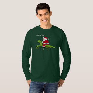 Santa On Praying Mantis Christmas T-shirt