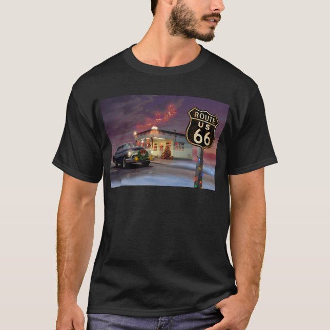 Santa on Route 66 T-Shirt (Front)