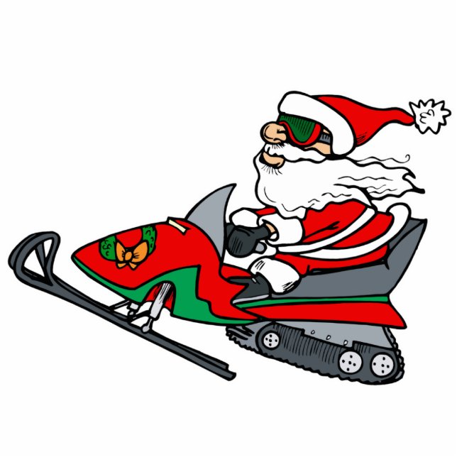 santa on snowmobile cutout (Front)