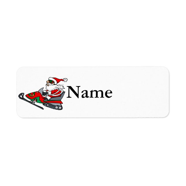 santa on snowmobile label (Front)
