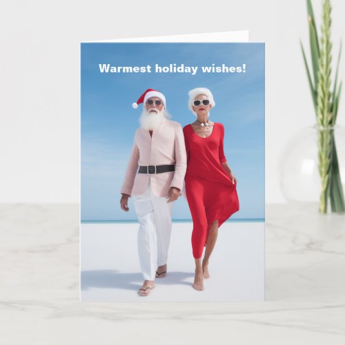 Santa on the Beach Holiday Card