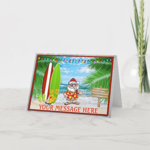 SANTA ON THE BEACH HOLIDAY CARD