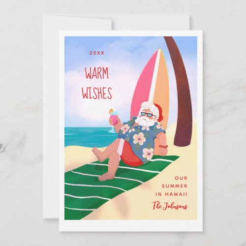 Santa on the Beach Summer Holiday Invitation