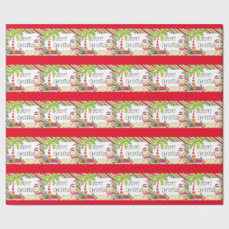 Santa on The Beach Wrapping Paper