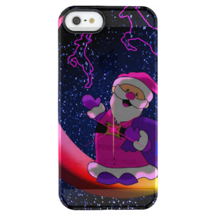 Santa on the Moon iPhone Case