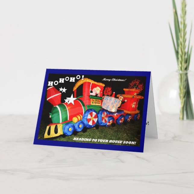 Santa On The Move! Holiday Card (Front)