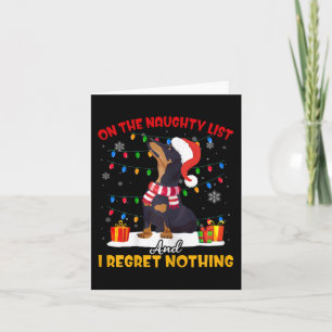 Santa On The Naughty List Dachshund Christmas Gift Card