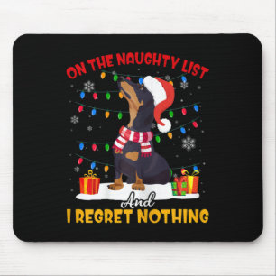 Santa On The Naughty List Dachshund Christmas Gift Mouse Pad