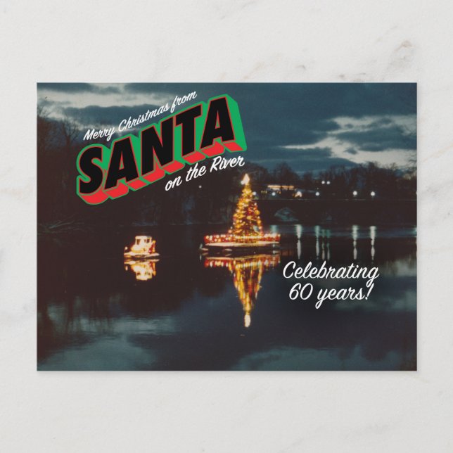 Santa on the River Postcard 1 (Front)