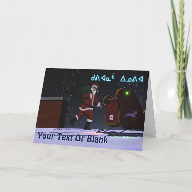 Santa On The Roof - Kuvianak Innovia Holiday Card (Front)