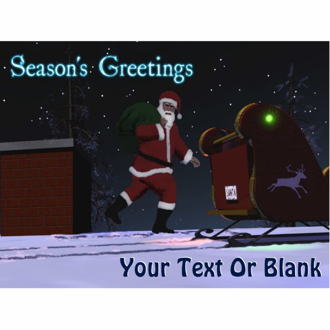 Santa On The Roof - Season's Greetings Cutout (Front)