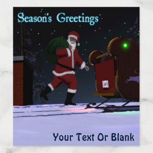 Santa On The Roof - Season's Greetings Envelope Liner