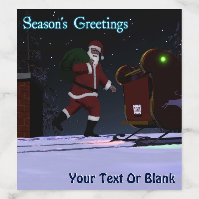 Santa On The Roof - Season's Greetings Envelope Liner (Design)