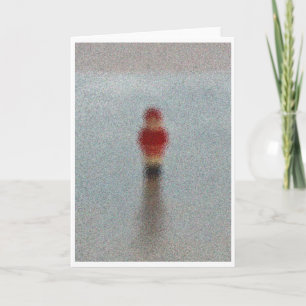 Santa on the Rue Vavin in 1887, in the rain Holiday Card