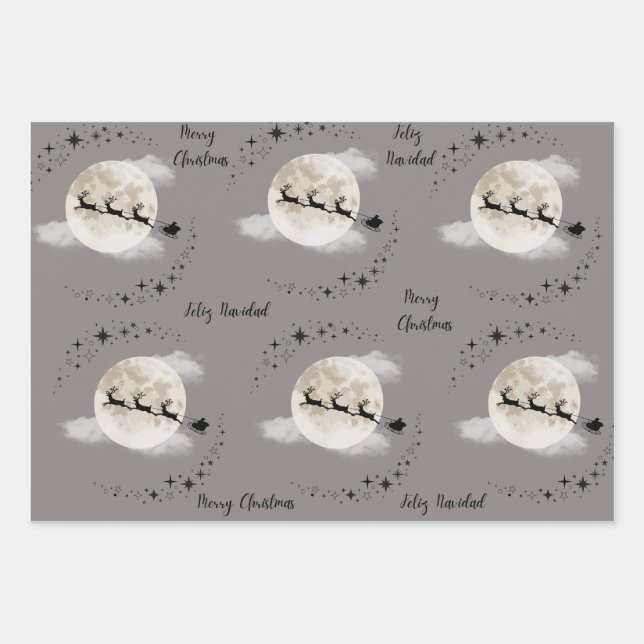 SANTA ON XMAS DAY WRAPPING PAPER SHEETS (Front 2)