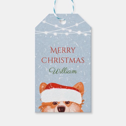  Santa Orange Corgi Kraft  Christmas Gift  Gift Tags