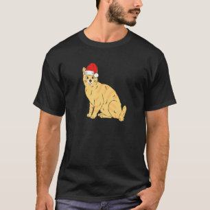 Santa Orange Tabby Cat Winter Christmas Cat Mom Ho T-Shirt