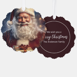 Santa Ornament Card