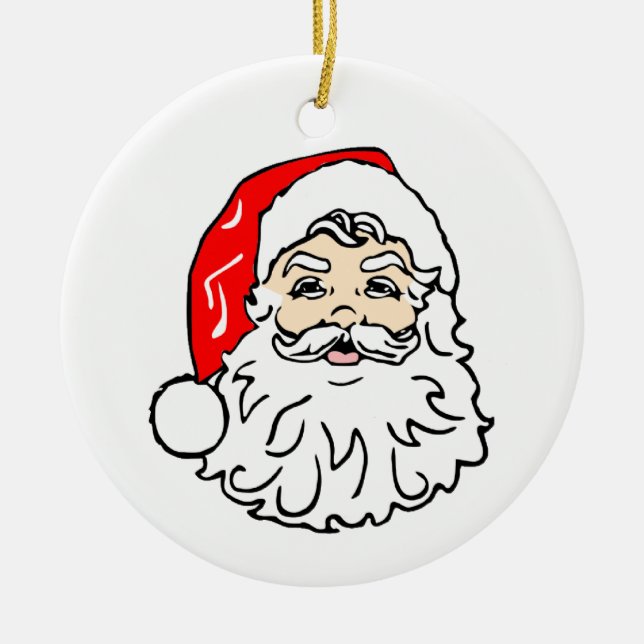 Santa Ornament-Customizable Ceramic Ornament (Front)