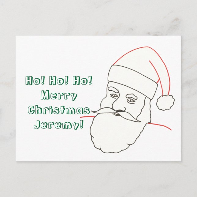 Santa Outline Coloring Personalized Postcards (Front)