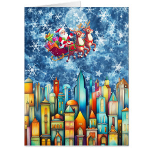 SANTA OVER THE CITY CARD