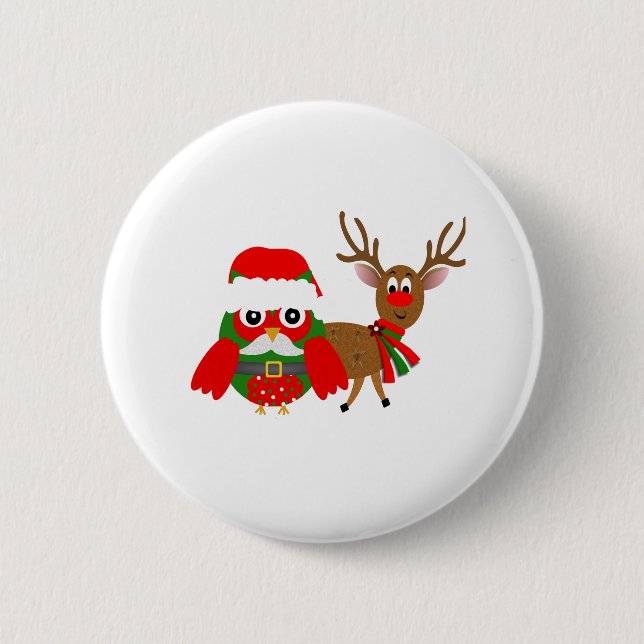 Santa Owl and Button (Front)